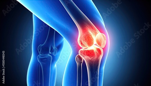 3D anatomical knee pain illustration