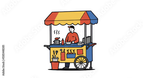 Simple Street Food Cart Illustration