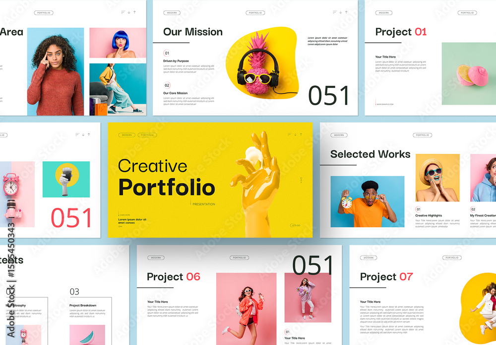 Podfolio Creative Digital Portfolio Presentation Template Stock Template | Adobe ...