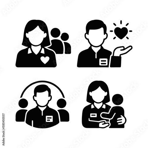 Flat Design Social Worker Icon