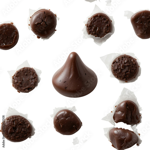  Assorted chocolate truffles luxury confection gourmet chocolates variety pack premium treats isolated white background food photography