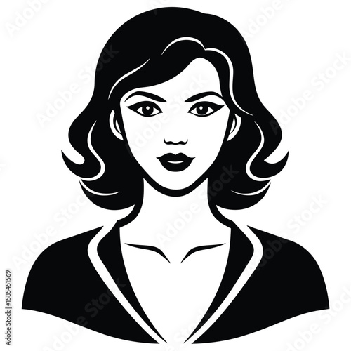 Elegant Female Silhouette on a Pristine White Background with Delicate Body Lines