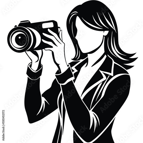 Solo Female Photographer Captures a Moment in Silhouette
