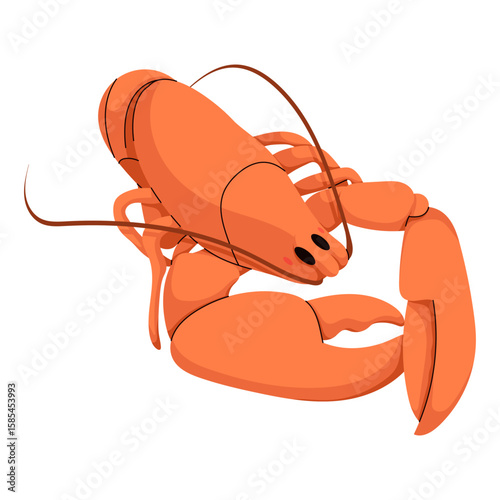 Flat Cartoon Lobster
