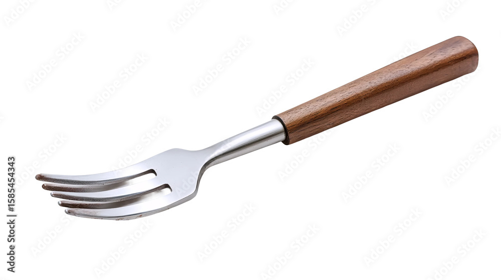 Naklejka premium Classic BBQ Fork with Wood Grip