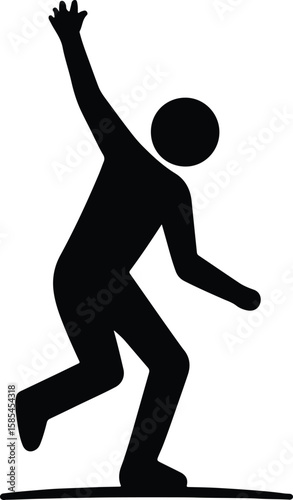 Silhouette person falling down with arms flailing vector Illustrator