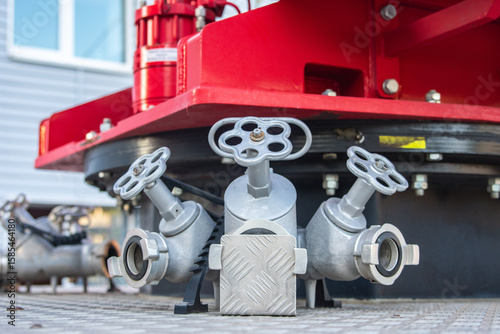 Fire mixer, a tap on a fire truck for supplying water to the fire hose