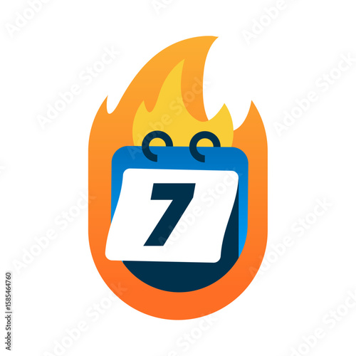 Burning calendar with highlighted date. deadline, urgency, time pressure, or last chance. illustration of limited time, schedule stress, end date warning. Perfect for time sensitive promotions alert