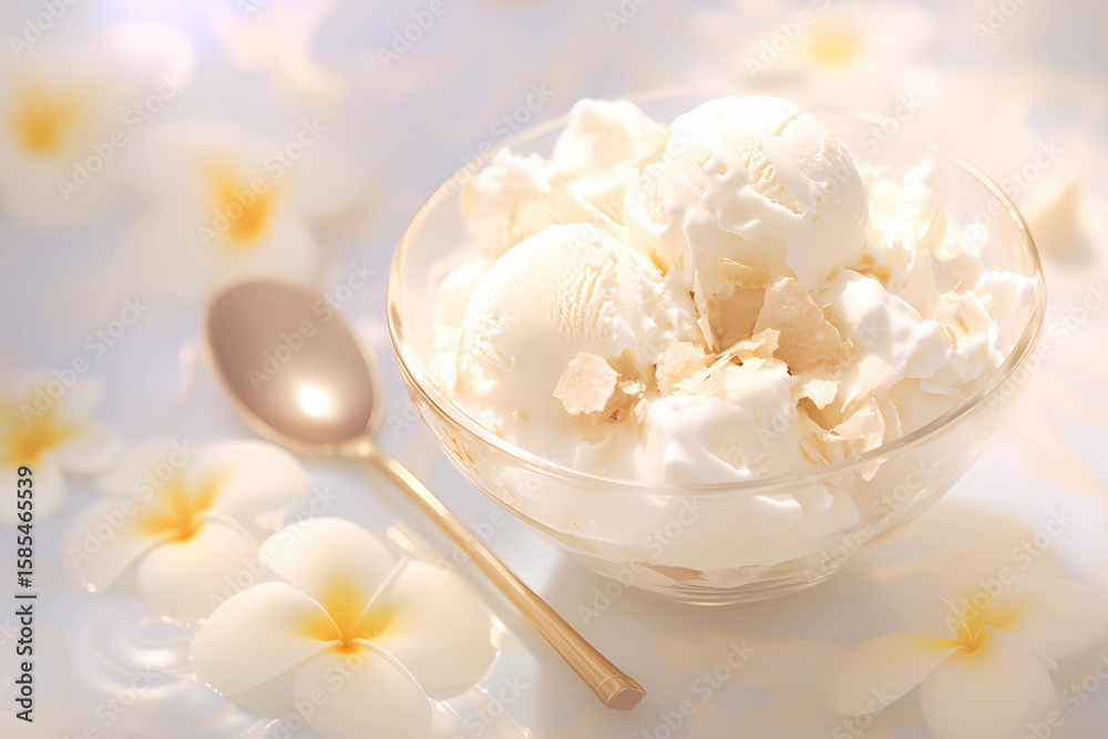 Fototapeta premium アイスクリームのかわいい壁紙・背景