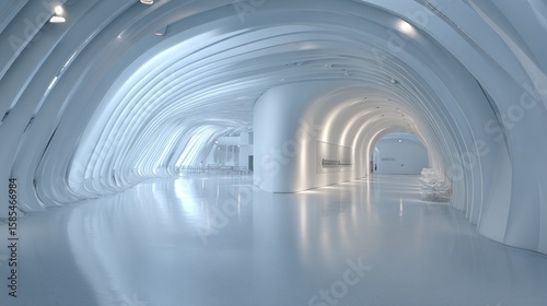 Empty, modern, light-filled tunnel