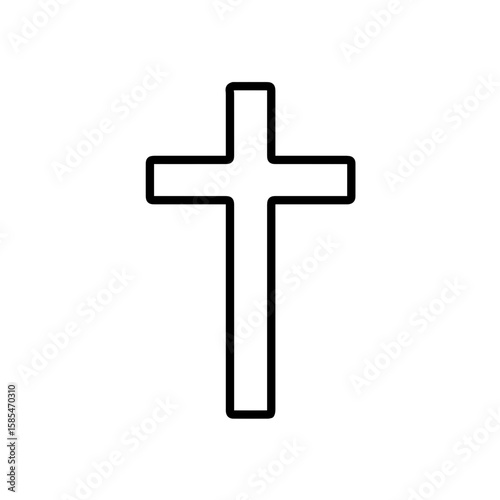 Christmas Tree Outline Icon in Black and White