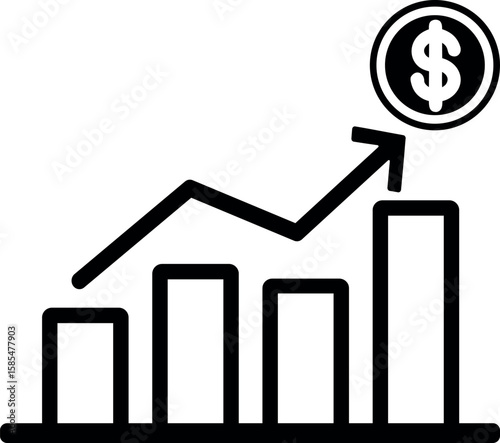 business graph with arrow