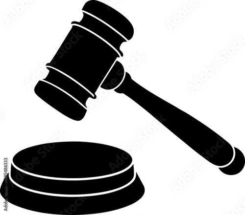 wooden gavel on white background