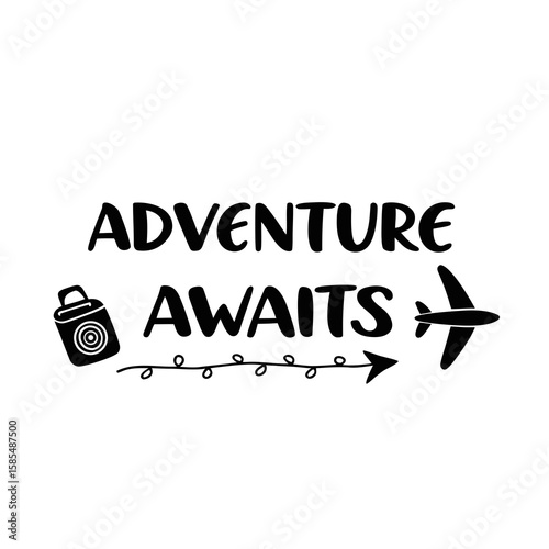 Typography Design – Camping Typography T-shirt Design, Adventure Awaits