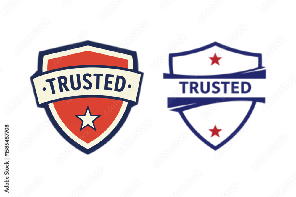 Obraz premium Secure emblems showcase trustworthiness, perfect for building confidence in business and services with their shield design.