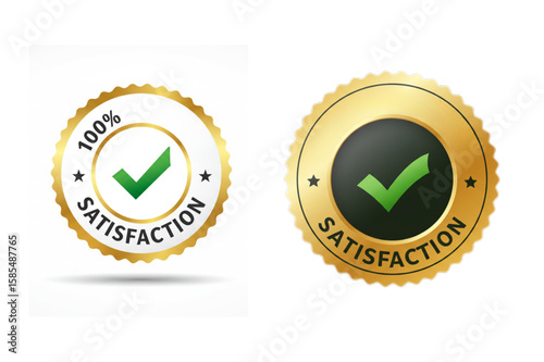 Guarantee seal graphic featuring a checkmark emblem signifying customer satisfaction and confidence in premium quality products or services.