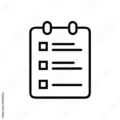black outline clipboard with checklist icon is perfect for productivity blogs, task management websites, or business planning content
