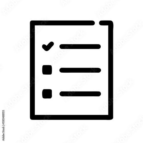black outline clipboard with checklist icon is perfect for productivity blogs, task management websites, or business planning content
