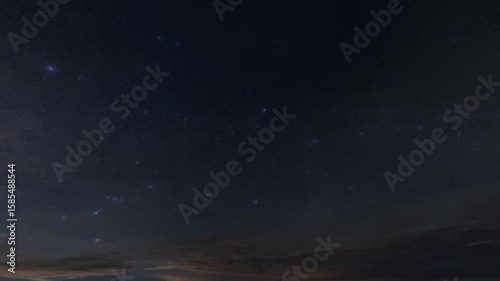 Vast night sky filled with countless stars and subtle clouds along the horizon. Usable for astronomy, space, wonder, or dream-related themes and backgrounds.