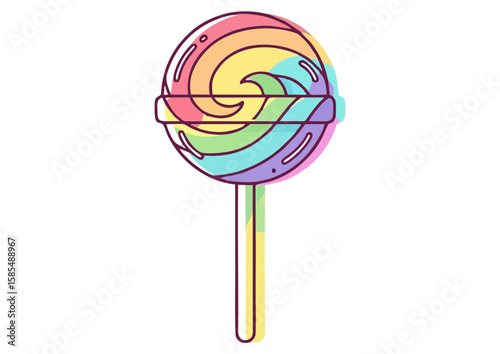 Colorful lollipop illustration, sweet candy, playful design