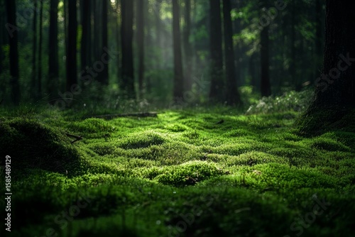 The forest is beautiful and peaceful, characterized by an abundance of green moss that covers its floor