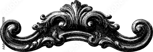 Ornate antique engraved design for decorative art and vintage album compositions