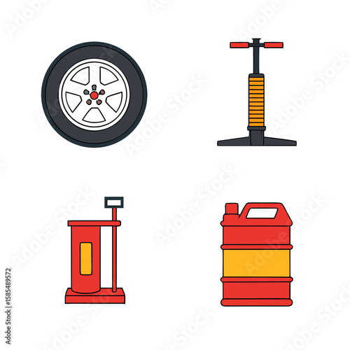 Automotive service equipment collection car tire wheel