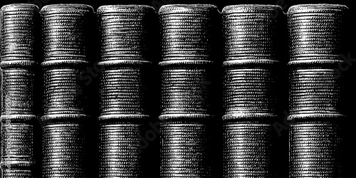 Vintage engraved collection of antique books for historical and educational design