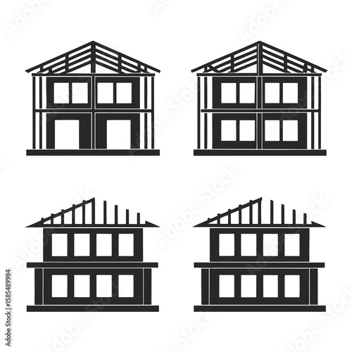 Building construction stages house architecture