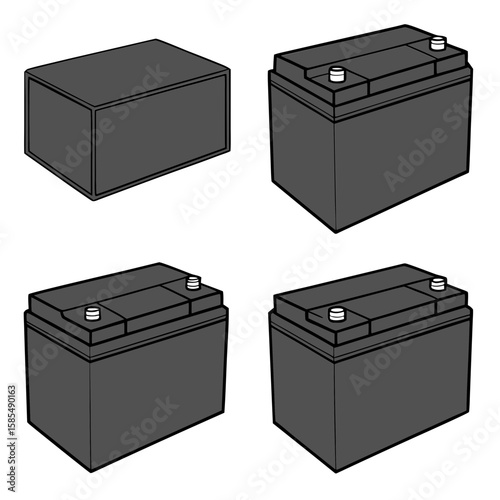 Dark Rectangular Power Storage Units battery energy
