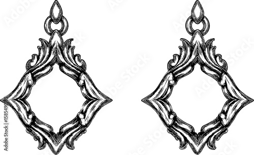 Vintage earring designs featuring ornate baroque style antique jewelry for fashion and collectors
