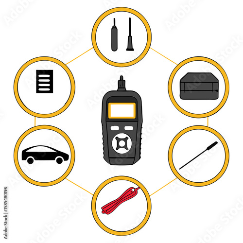 Diagnostic device with car and tools diagnostic tool