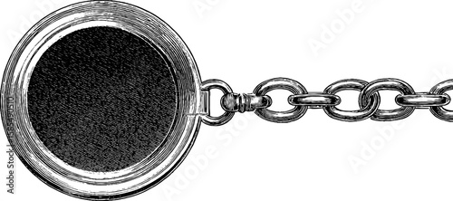 Vintage engraved antique locket with chain design for historical jewelry enthusiasts