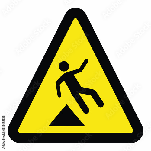 Caution Falling Hazard Warning Sign