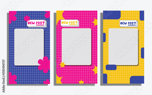 Social Media Templates Bold and Colorful New Post Announcements