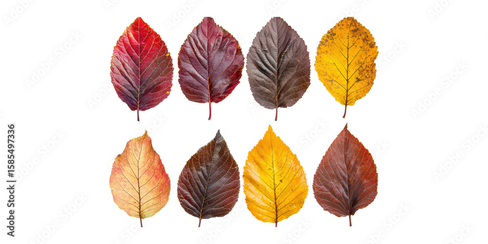 Obraz premium Autumn Leaves Collection. Seasonal Foliage Display For Nature And Botanical Themes Isolated On Transparent Background