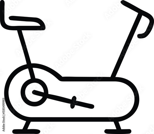 Exercise bike outline illustration for fitness and healthy lifestyle design