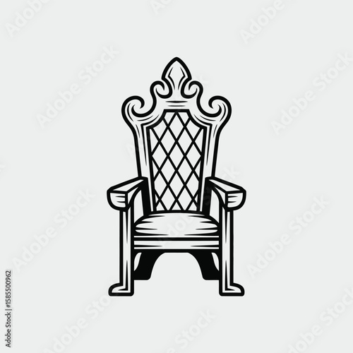 Ornate Throne Chair Illustration