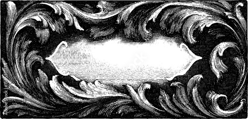 Vintage carte de visite engraved frame design for decorative print and cards