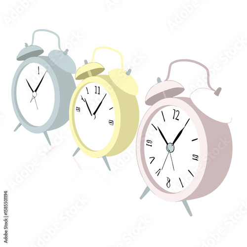 
a group of alarm clocks