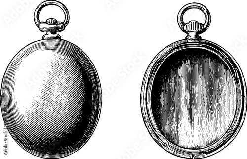 Vintage locket design set with engraved detail for historical and antique themes