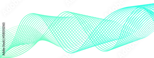 Abstract wave design with overlapping curved lines and  gradient. Lines rhythmic, flowing, elliptical waveform and sound waves or frequency modulation. Harmony, energy, and movement. 