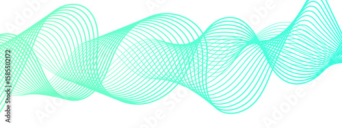 Abstract wave design with overlapping curved lines and  gradient. Lines rhythmic, flowing, elliptical waveform and sound waves or frequency modulation. Harmony, energy, and movement. 