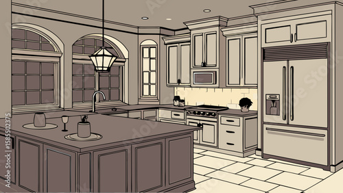 modern kitchen interior