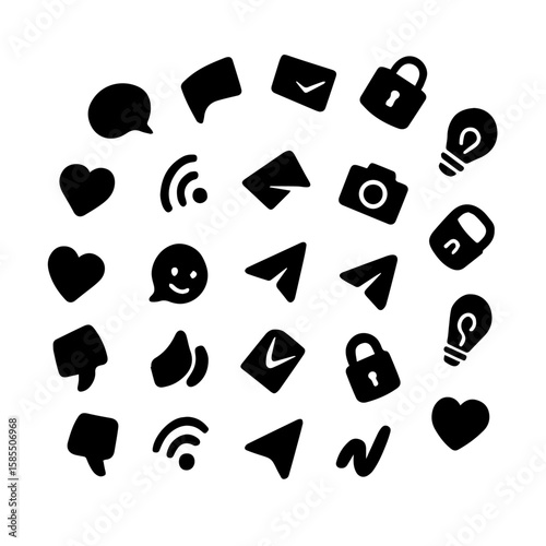 Massaenger mobile apps icons vector