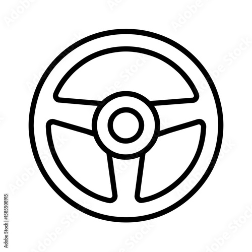 Steering Wheel Icon Representing Automotive Control and Driving