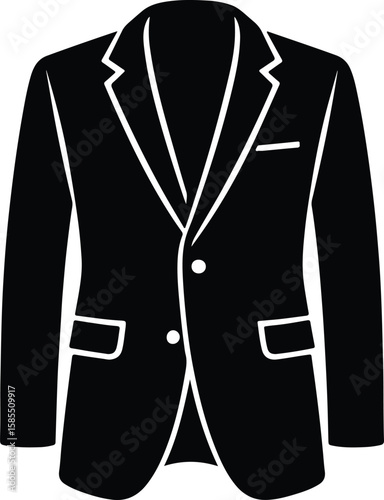 Silhouette suit jacket formal wear fashion clothing vector Illustrator