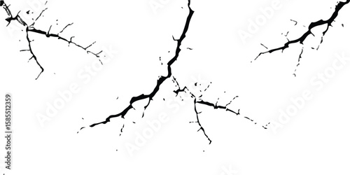 Crack texture: A stark monochrome image captures the stark beauty of detailed crack texture. 