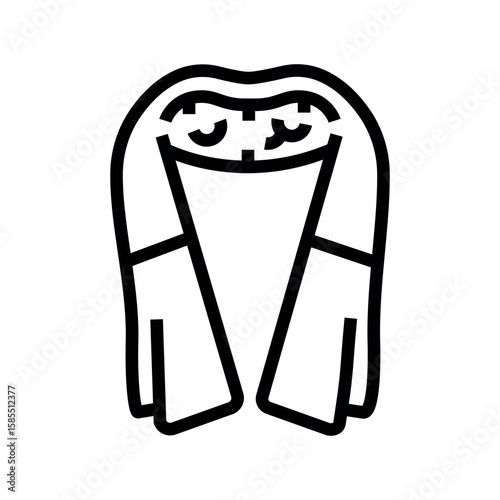 smart neck massager black line icon for digital and print projects.  Minimal clean icons for apps and websites.