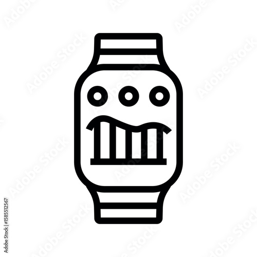 smart watches black line icon for digital and print projects.  Minimal clean icons for apps and websites.